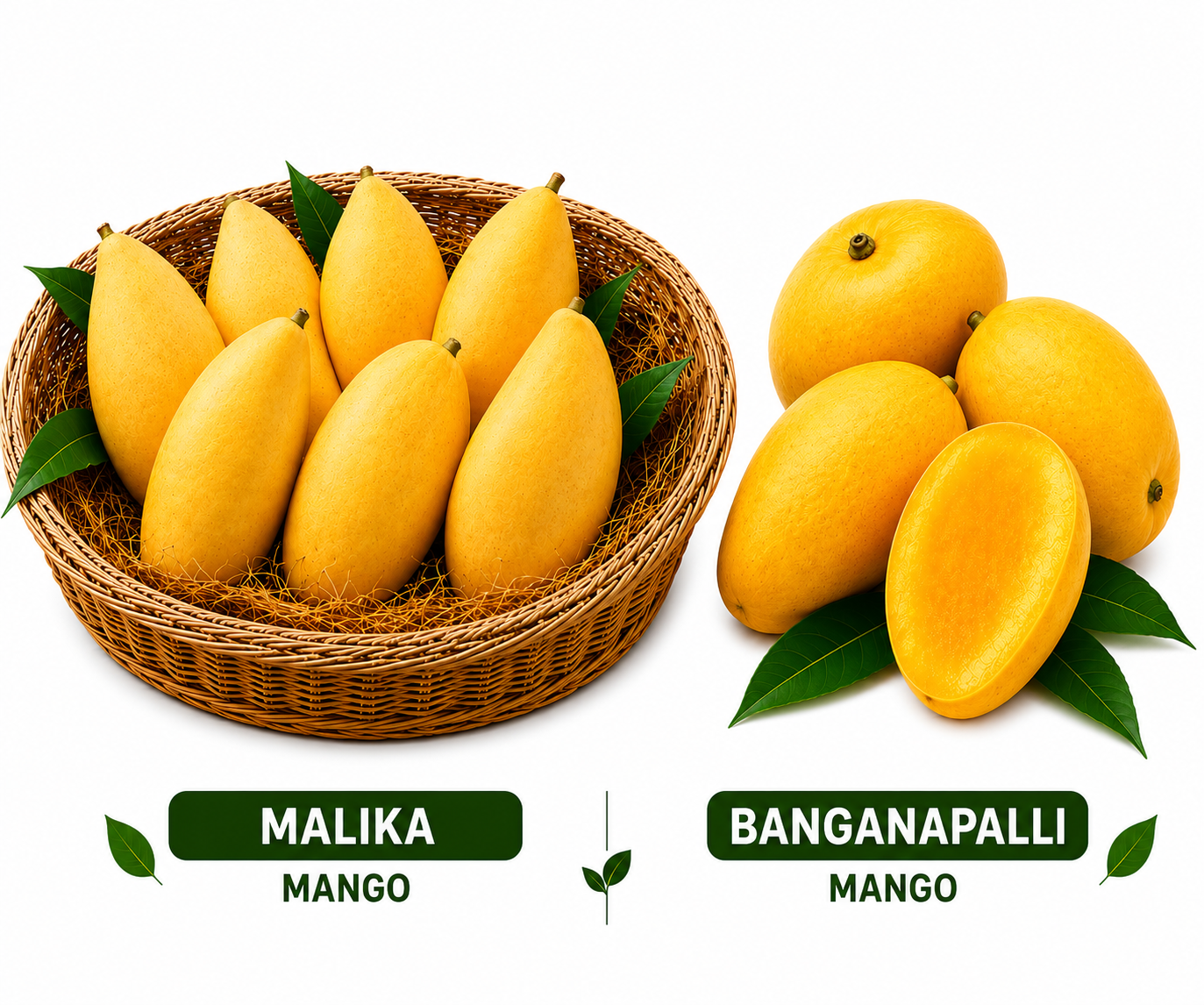 Banganapalli + Mallika Mangoes Combo (2 Boxes) (12-16 Pieces)