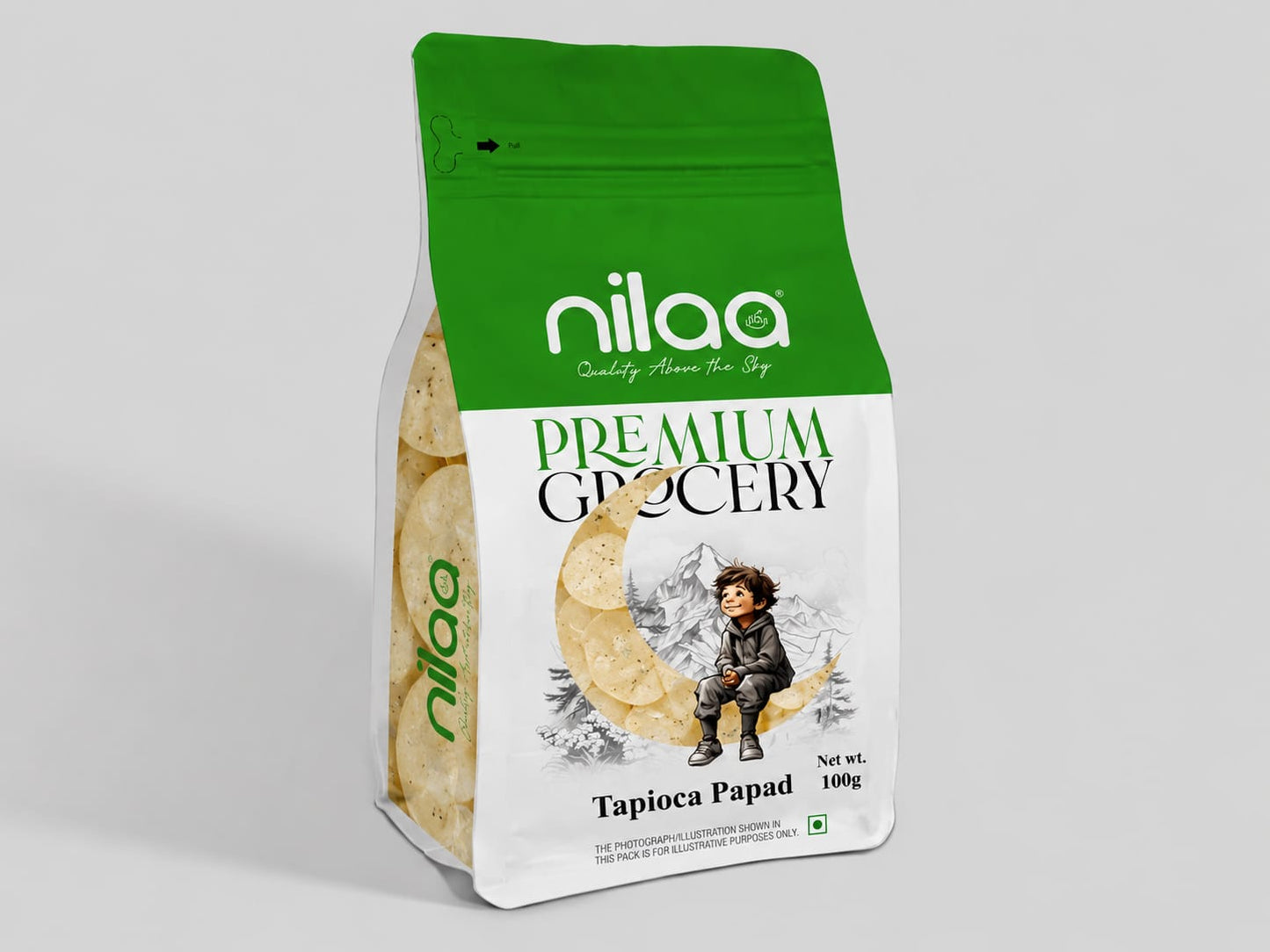 Nilaa Tapioca Papad Round - 100g
