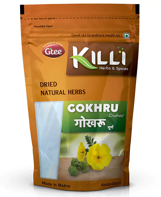KILLI Caltrops | Nerunji mull | Gokhru | Nerinjil | Cinnapalleru | Neggilu mullu Crushed, 100g