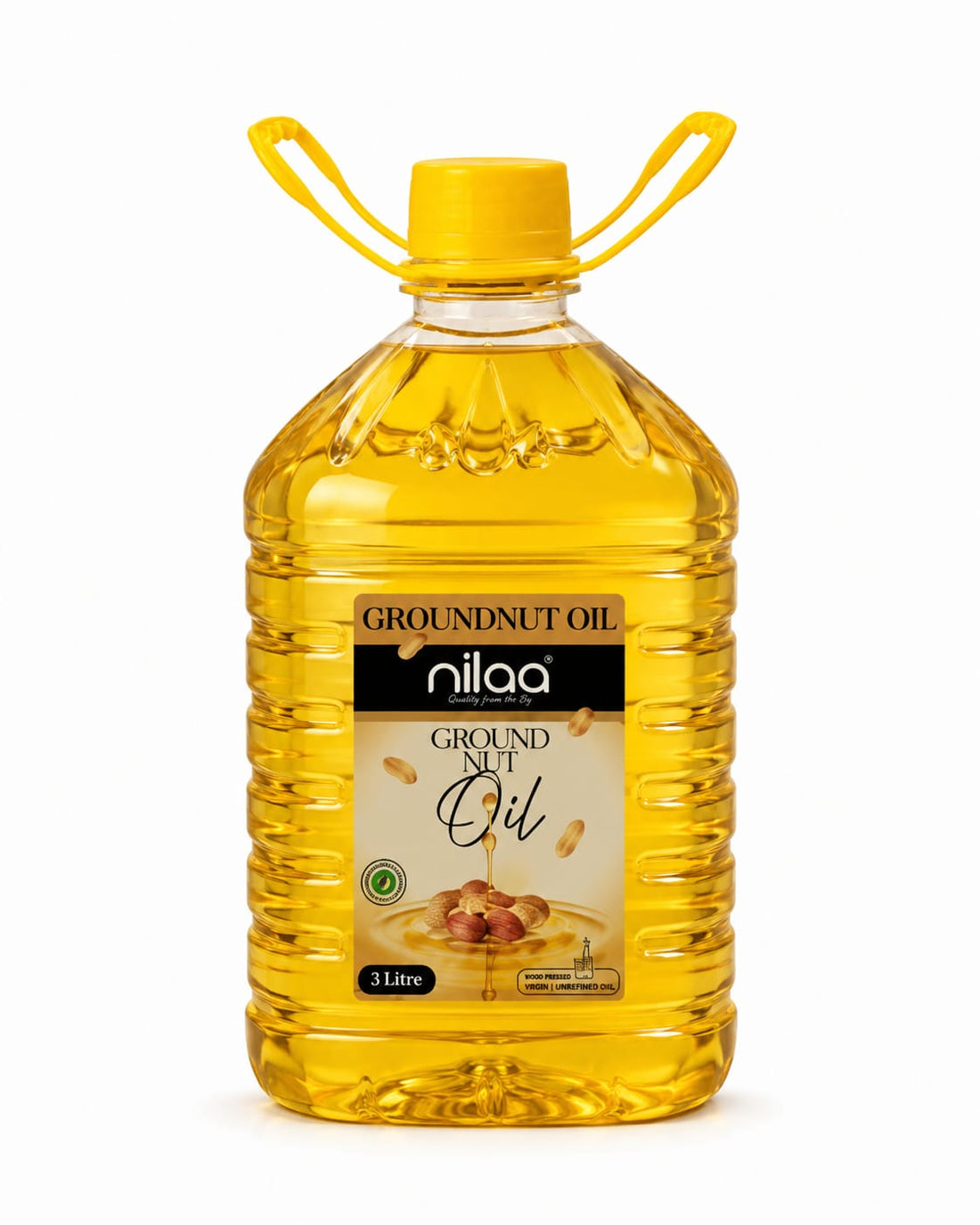 Nilaa Premium Cold Pressed Groundnut Oil 3L – Traditional Cooking Oil in the UK