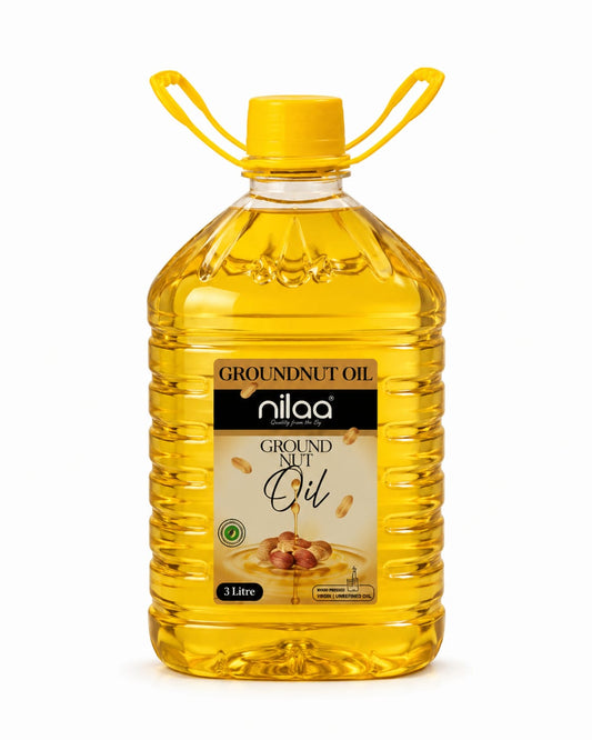 Nilaa Premium Cold Pressed Groundnut Oil 3L – Traditional Cooking Oil in the UK