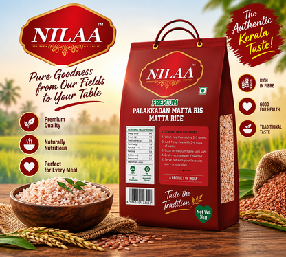 Nilaa Palakkadan Matta Rice 5kg || Premium Kerala Red Rice