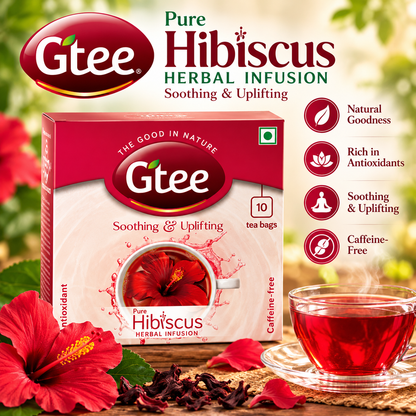Gtee Pure Hibiscus Tea  ||  Herbal Caffeine-Free Tea