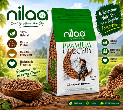 Nilaa Brown Chickpeas Wholesale 500g || Premium Black Chana