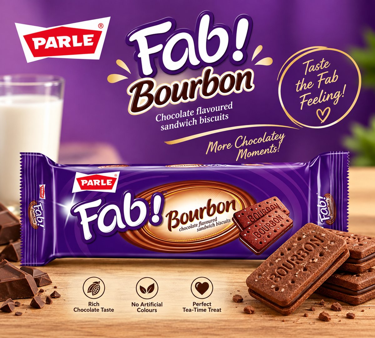 Parle Hide & Seek Bourbon Biscuits 150g || Chocolate Cream