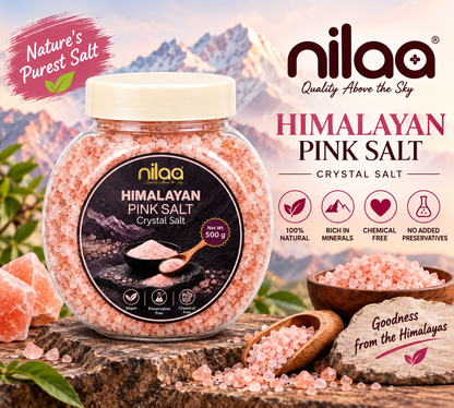 Nilaa Himalayan Pink Rock Salt 500g || Crystal Salt Premium