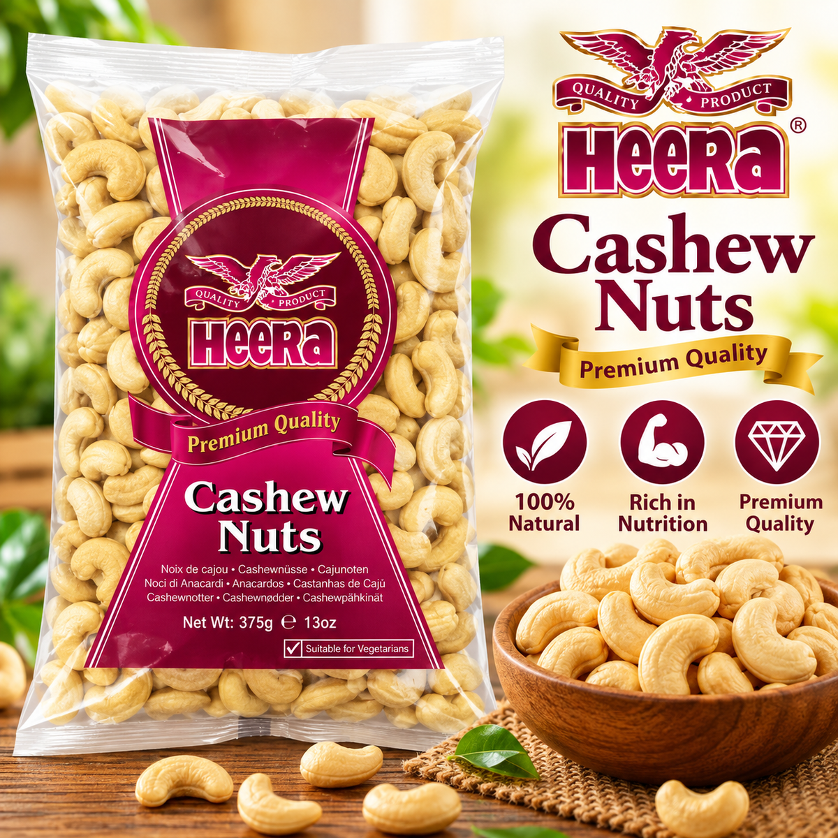Heera Cashew Nuts 100g ||Premium Whole Cashews