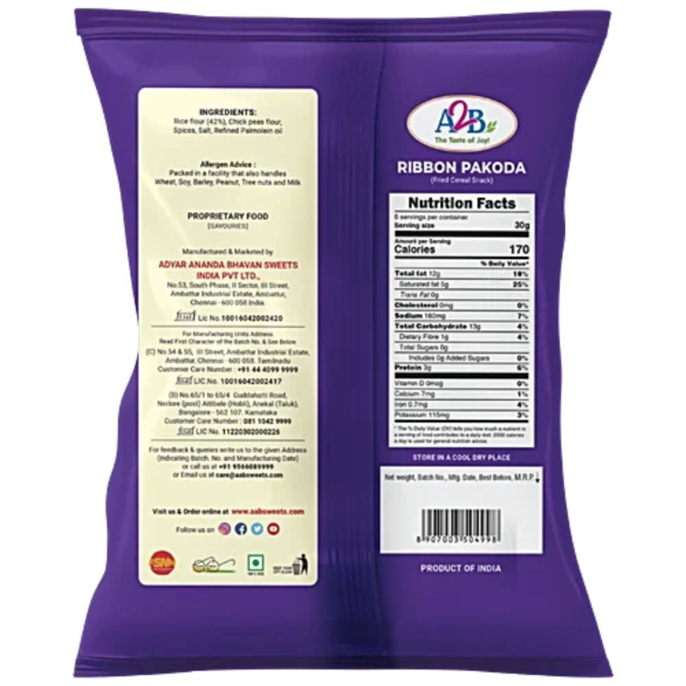 A2B Ribbon Pakoda 200g || Crispy South Indian Snack || Ready to Eat Snacks Uk