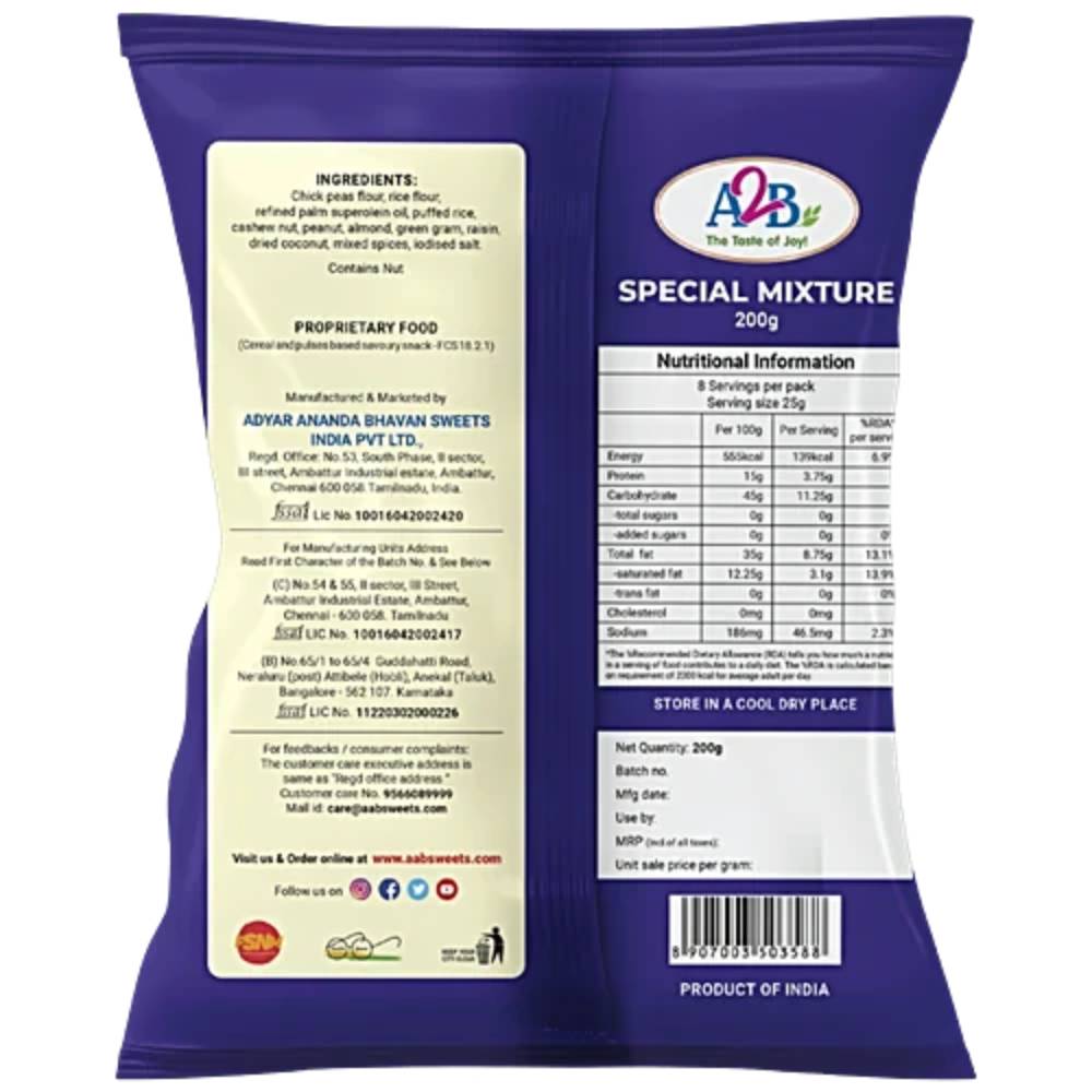 A2B Special Mixture 200g || Crispy South Indian Snack Mix || Ready To Eat Snacks