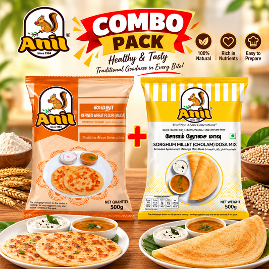 Anil Maida Flour & Cholam Dosa Mix Combo Pack 2x500g