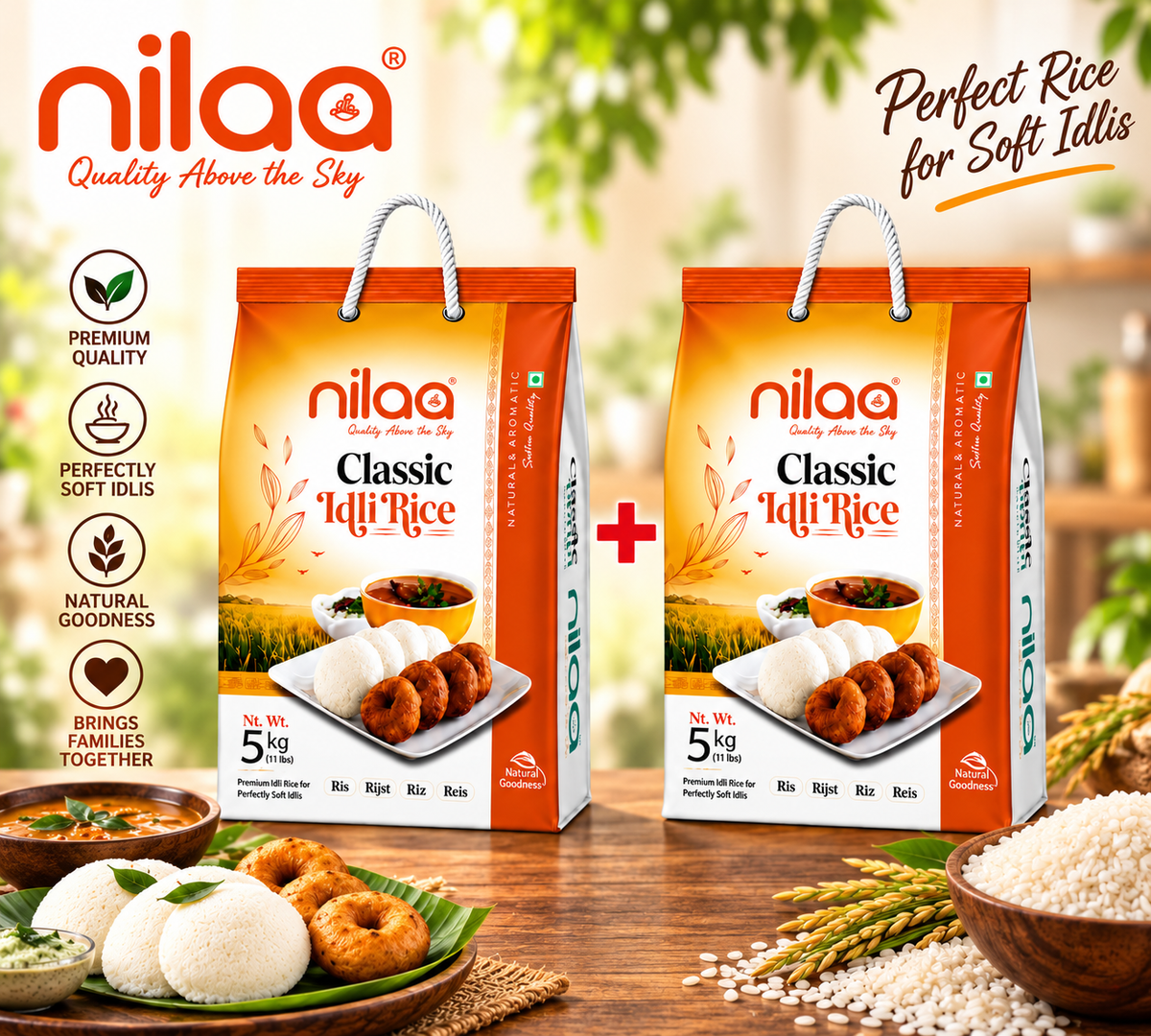 Nilaa Classic Idli Rice 10Kg || Premium South Indian Rice