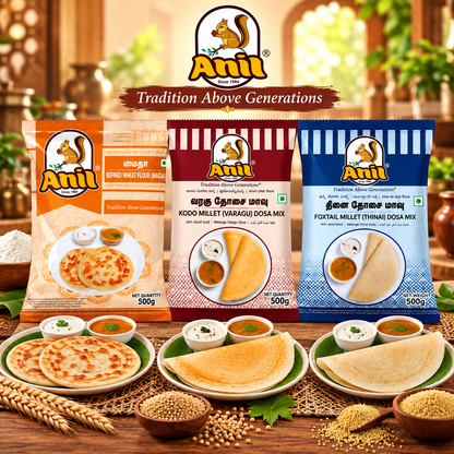 Anil Maida Flour, Varagu Dosa Mix & Thinai Dosa Mix Combo Pack of 3x500g