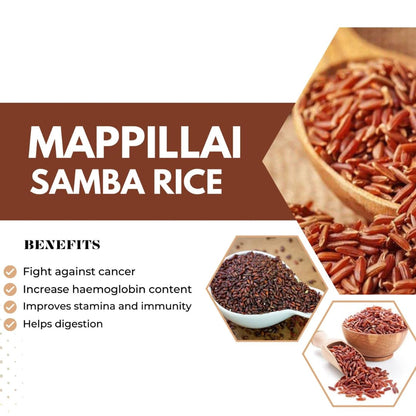 Nilaa Hand Pounded Mapillai Samba Red Rice 500g