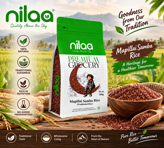 Nilaa Hand Pounded Mapillai Samba Red Rice 500g