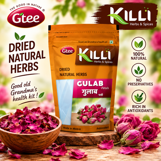 KILLI Rose Petals 50g ||  Premium Gulab Herbal Tea & Culinary Use