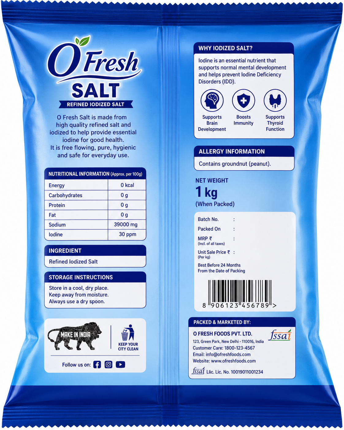 "O" Fresh Powder Salt - 1Kg