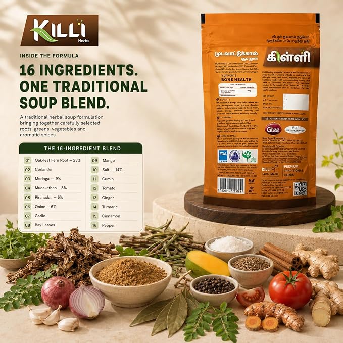 KILLI Mudavattukal Kizhangu Soup Powder 100g || Herbal Soup Mix