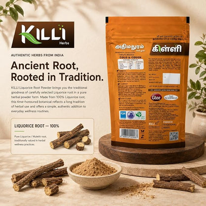 KILLI Liquorice Root Crushed 100g ||  Premium Adhimadhuram