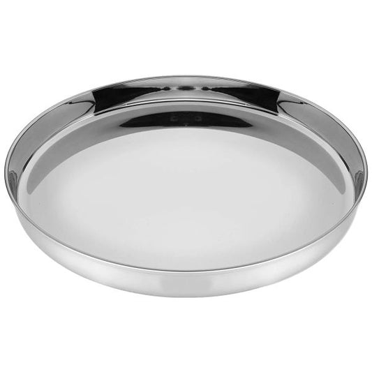 Round Stainless Steel Thali/Tray/Plate, Serving Dish, Indian Cuisine "12" inch