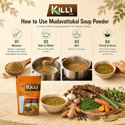 KILLI Mudavattukal Kizhangu Soup Powder 100g || Herbal Soup Mix