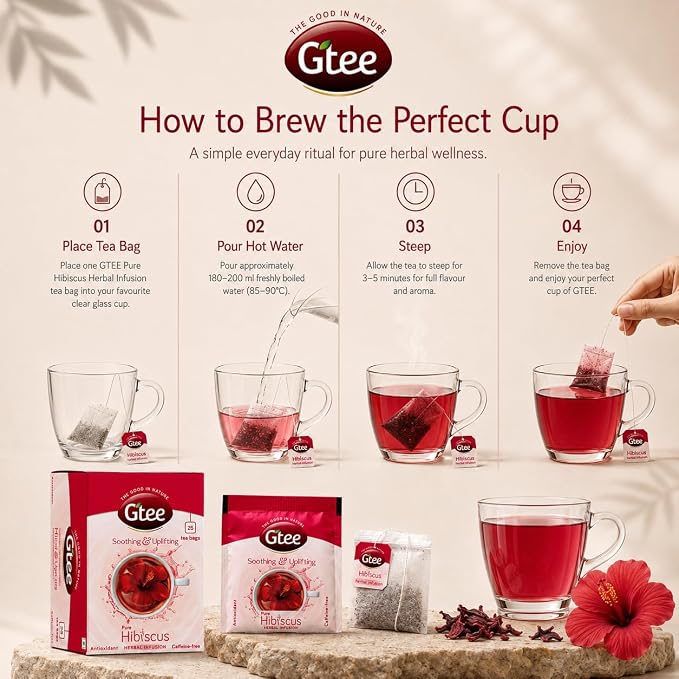 Gtee Pure Hibiscus Tea  ||  Herbal Caffeine-Free Tea