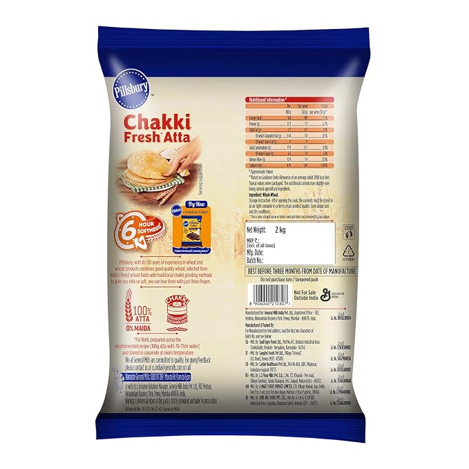 Pillsbury Chakki Atta Whole Wheat Flour 2kg