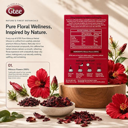 Gtee Pure Hibiscus Tea  ||  Herbal Caffeine-Free Tea