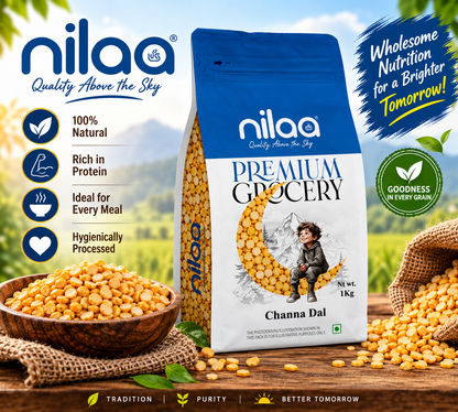 Nilaa Premium Chana Dal 1kg || Split Bengal Gram Lentils