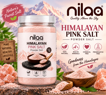 Nilaa Himalayan Pink Powder Salt 1Kg || Premium Rock Salt