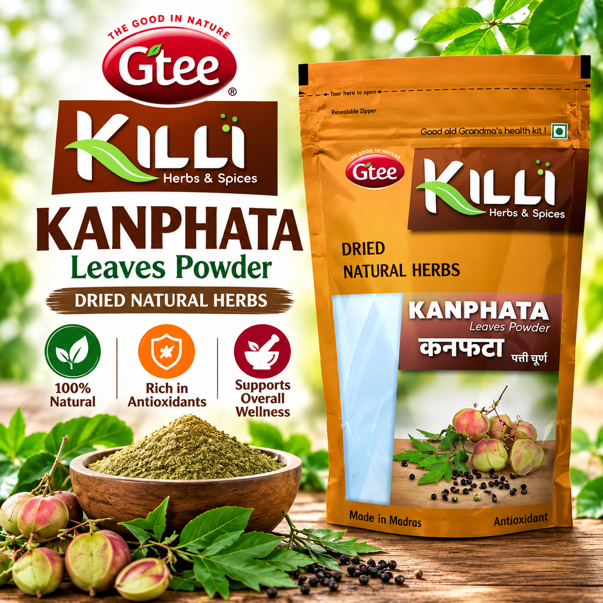 KILLI Kanphata Leaves Powder 100g || Premium Herbal Powder