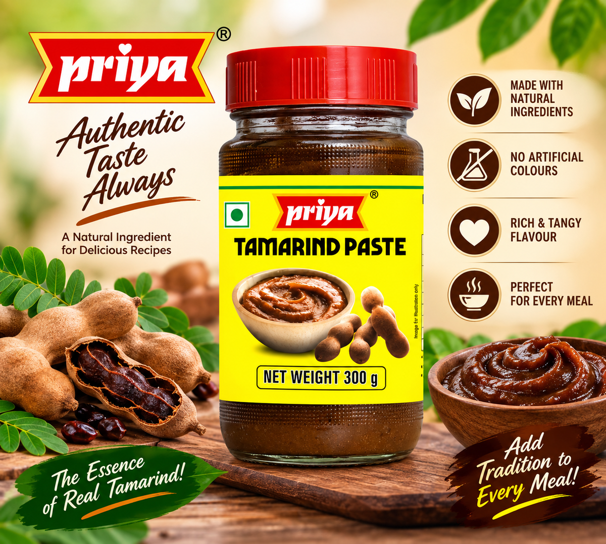 Priya's Tamarind Paste 300g || Ready to Use Tamarind Concentrate