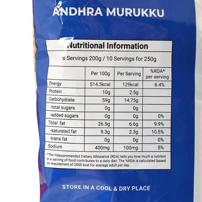 A2B Andhra Murukku 200g || Ready to Eat Spicy South Indian Crunchy Snack Uk
