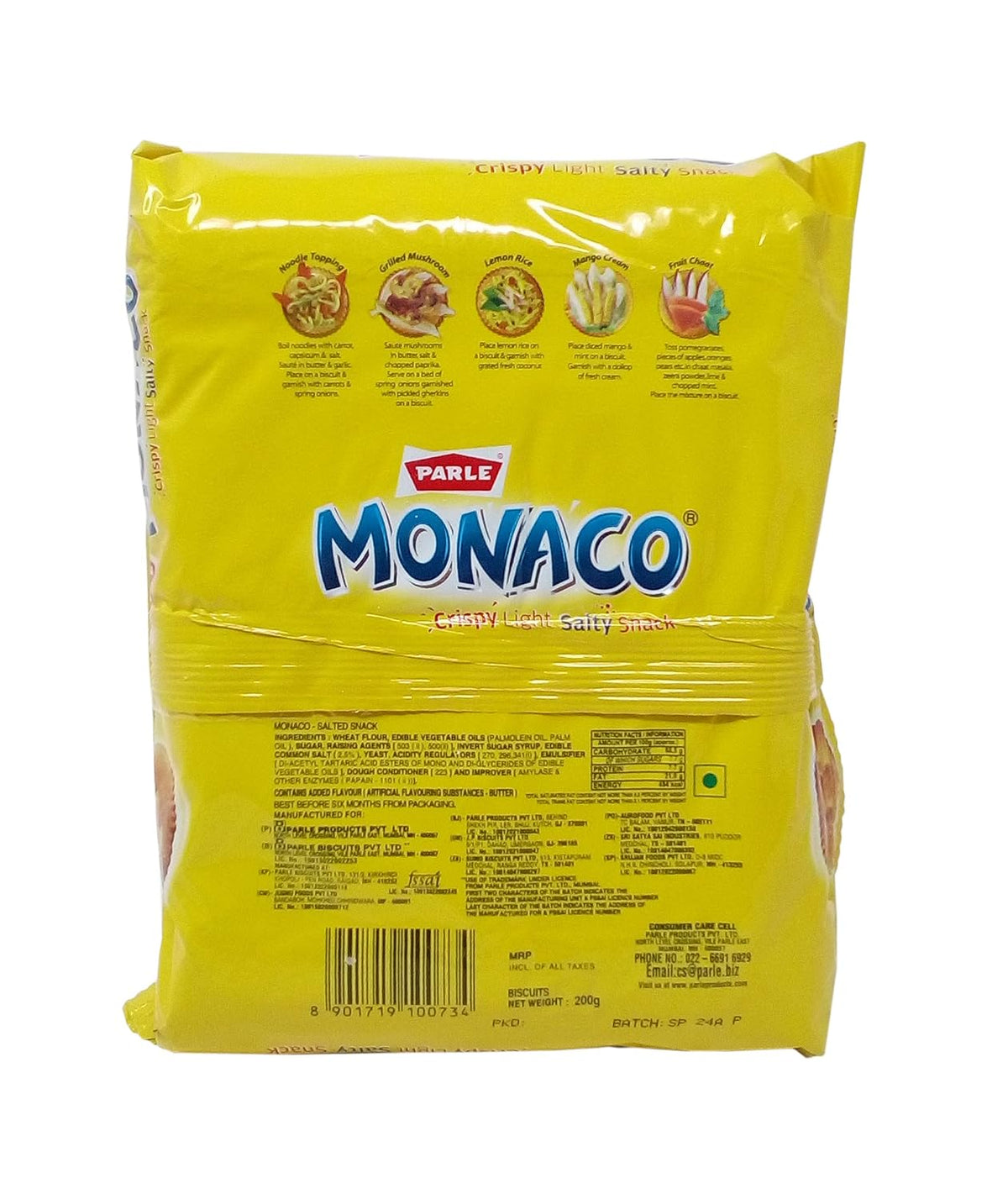 Parle Monaco Biscuits 253.2g || Crispy Salted Crackers || Indian Grocery
