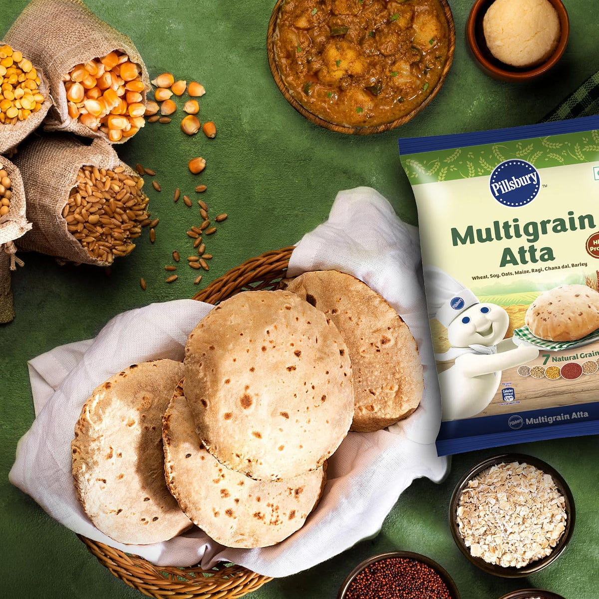 Pillsbury Multigrain Atta Whole Wheat Flour 1kg