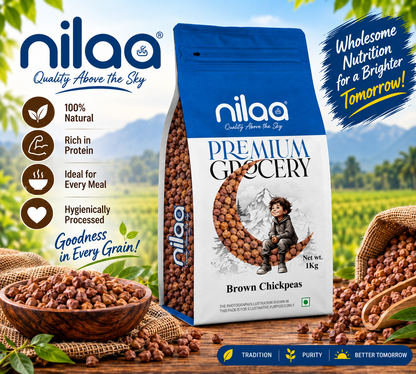 Nilaa Brown Chickpeas Wholesale 1kg || Premium Black Chana