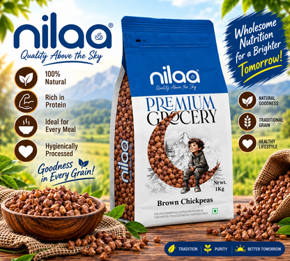 Nilaa Brown Chickpeas 1kg | Premium Black Chana