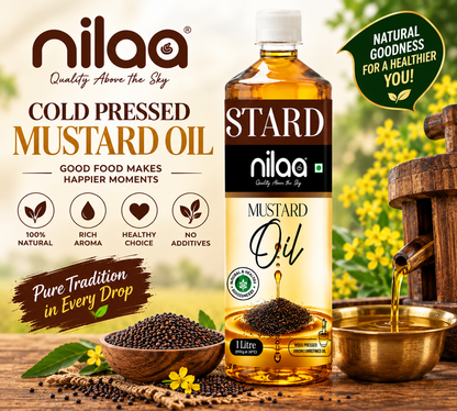 Nilaa Kachi Ghani Mustard Oil 1L || Cold Pressed Mustard Oil
