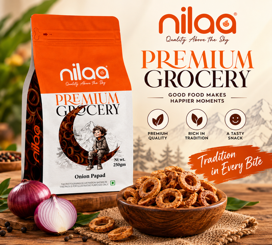 Nilaa Onion Papad 100g || Crispy Indian Onion Ready to Fry Papad