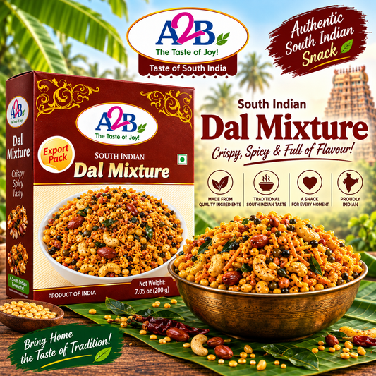 A2B Dhall Mixture 200g || Ready to Eat Crispy South Indian Namkeen Mix