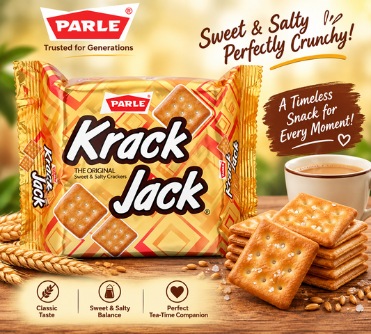Parle Krackjack Biscuits 240g || Sweet & Salty Crackers || Online Indian Grocery