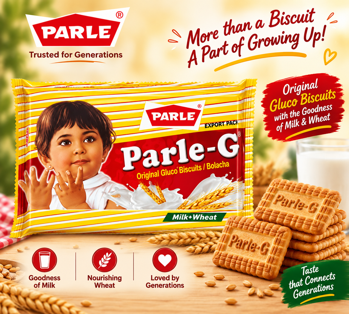 Parle-G Biscuits 79.9g || India's Favourite Glucose Biscuit Online Uk