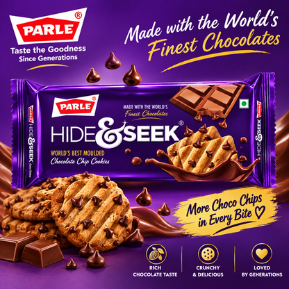 Parle Hide & Seek Chocolate Chip Cookies - 82.5g