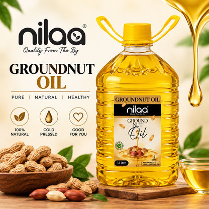 Nilaa Cold Pressed Groundnut Oil 3L || Pure Peanut Oil