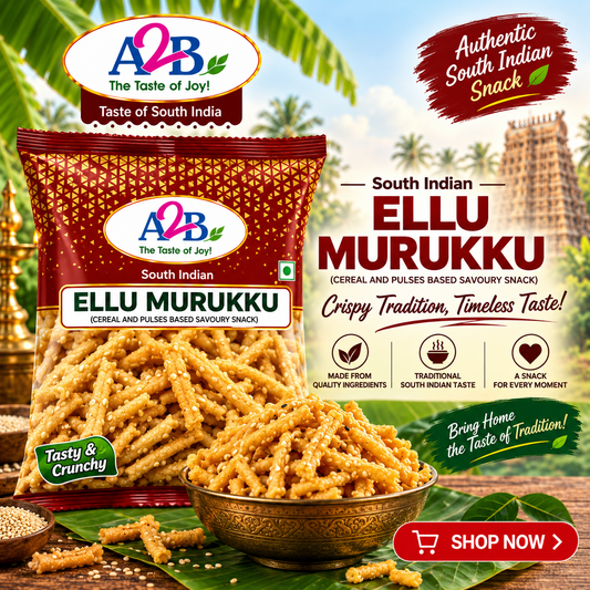 A2B Ellu Murukku 200g || Ready to Eat Sesame South Indian Snack