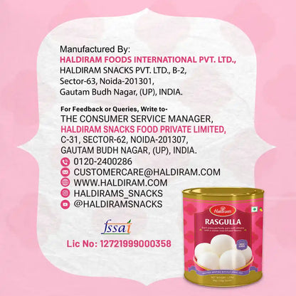 Haldiram's Rasgulla 1kg || Traditional Bengali Sweet