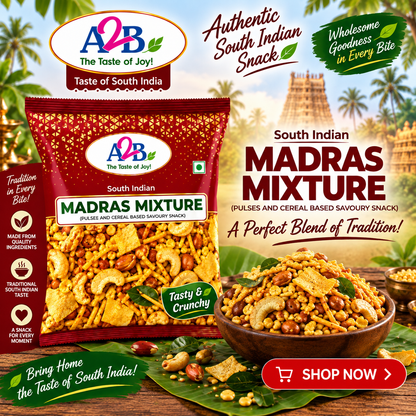 A2B Madras Mixture 200g || Ready to Eat Crispy South Indian Namkeen
