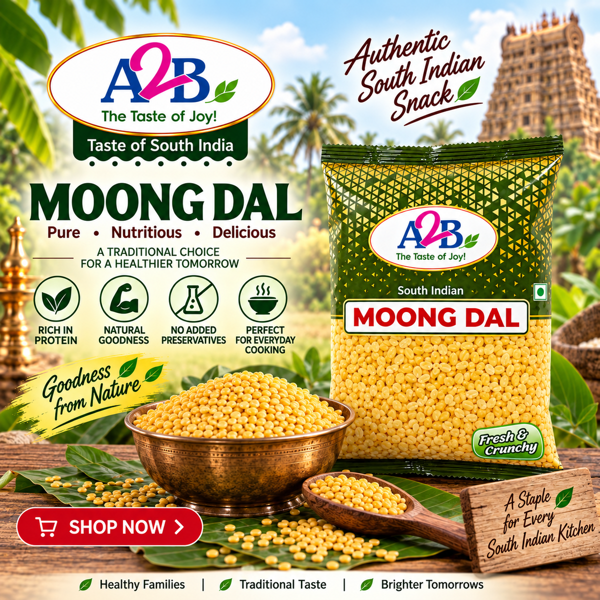 A2B Moong Dal 200g || Ready to Eat Crispy Namkeen South Indian Snack