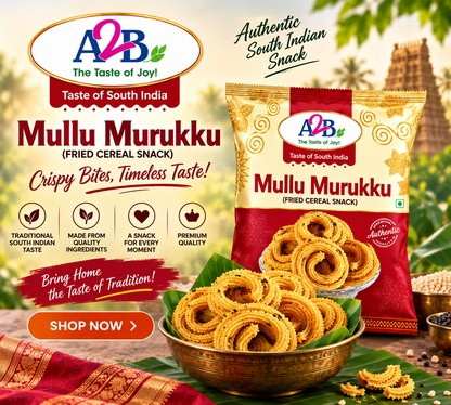 A2B Mullu Muruku 200g || Premium Spicy Crispy South Indian Snack