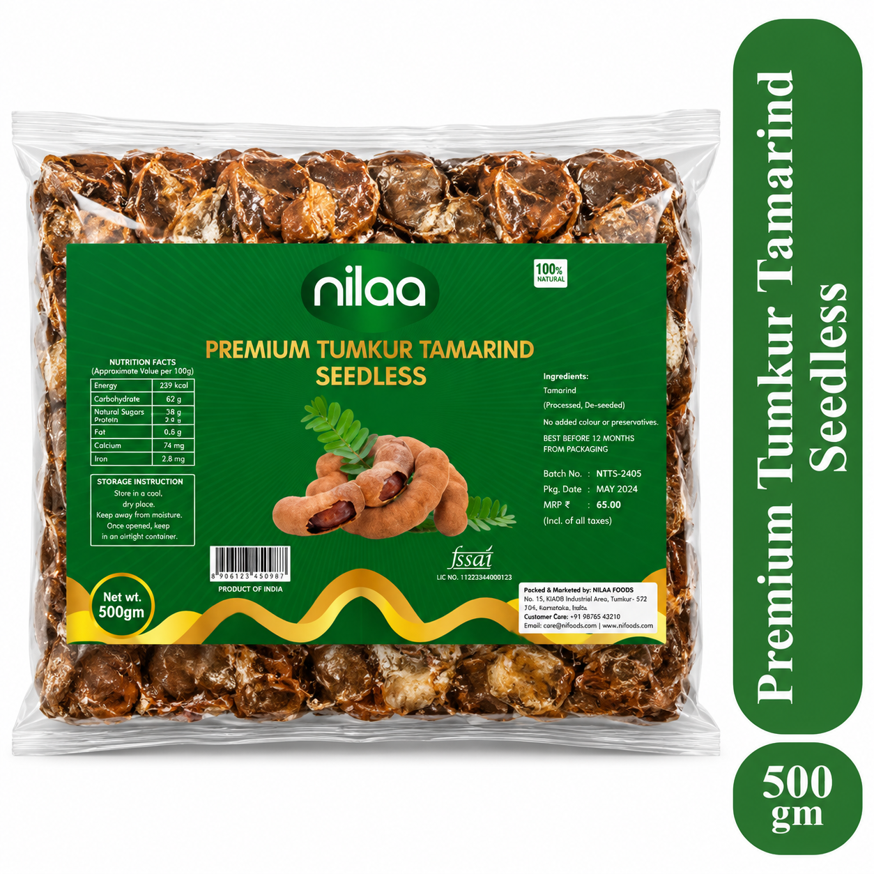 Nilaa Tumkur Tamarind Seedless - 500g