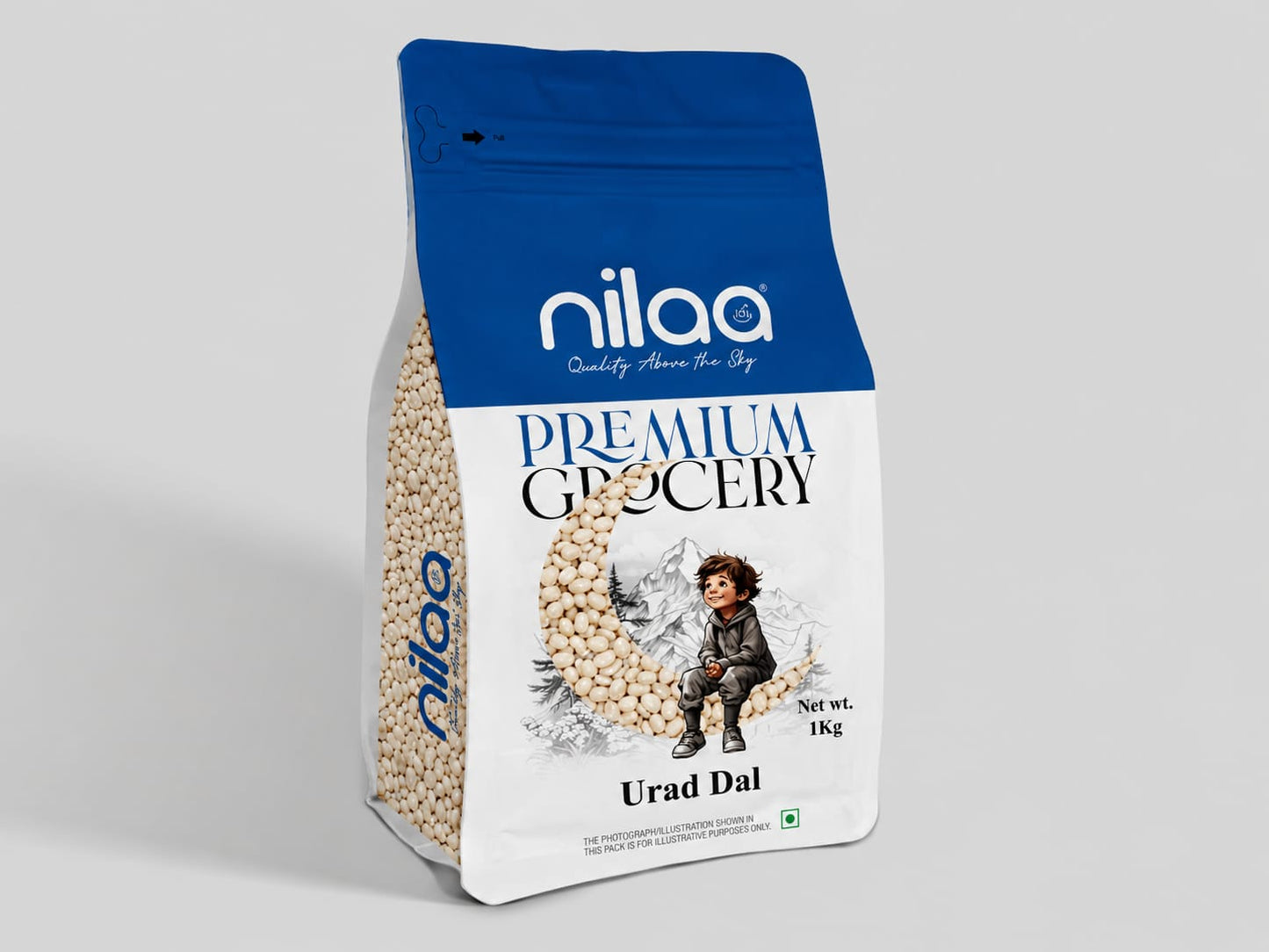 Nilaa Premium Urad Dal Whole Skin out | Vellai Ulunthu  - 1kg